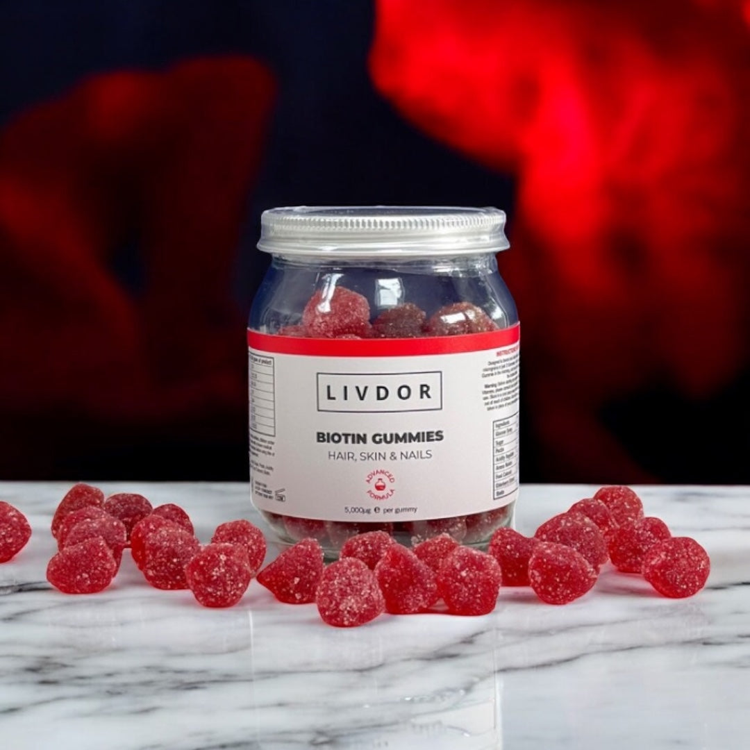 LIVDOR Hair Growth Gummies - Red