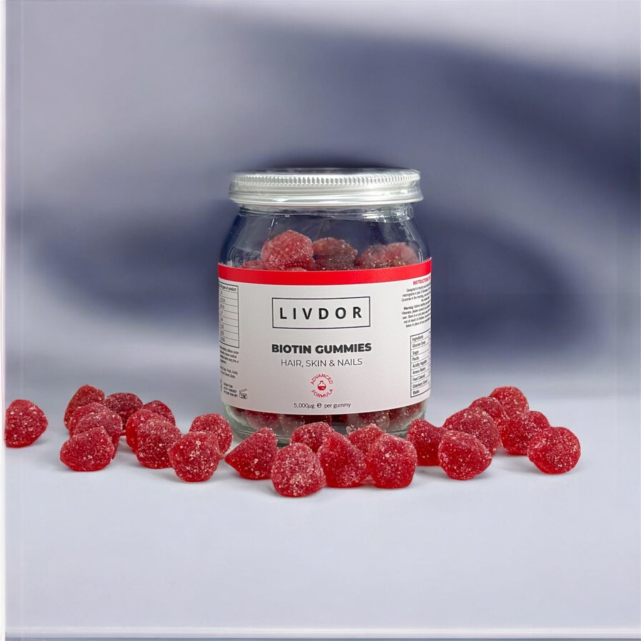 LIVDOR Hair Growth Gummies - Red