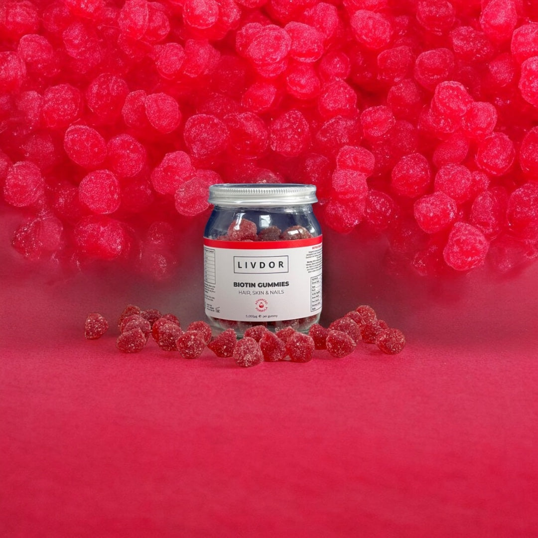LIVDOR Hair Growth Gummies - Red