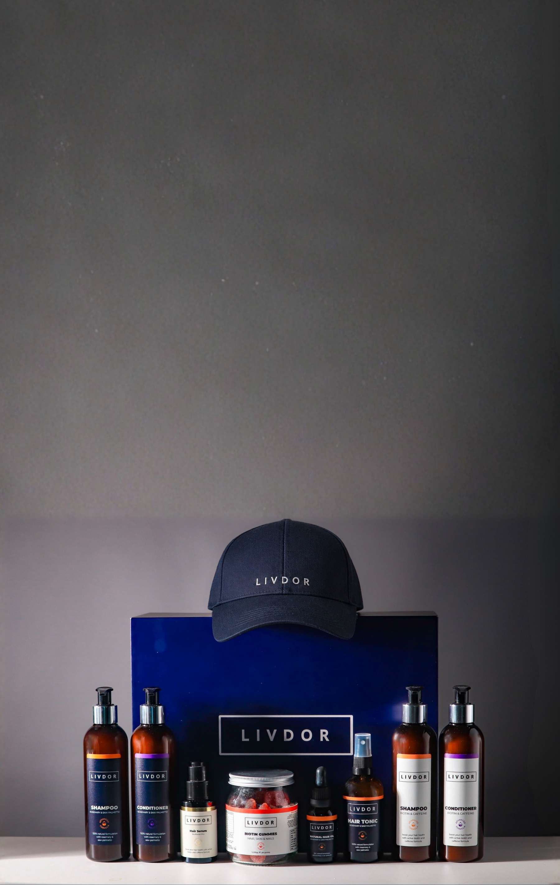 Hair-Loss-Solutions by LIVDOR showing product collection