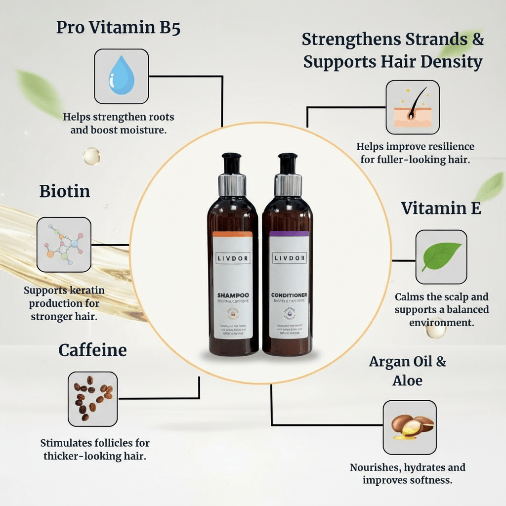 Livdor LIVDOR Biotin & Caffeine Shampoo & Conditioner Bundle