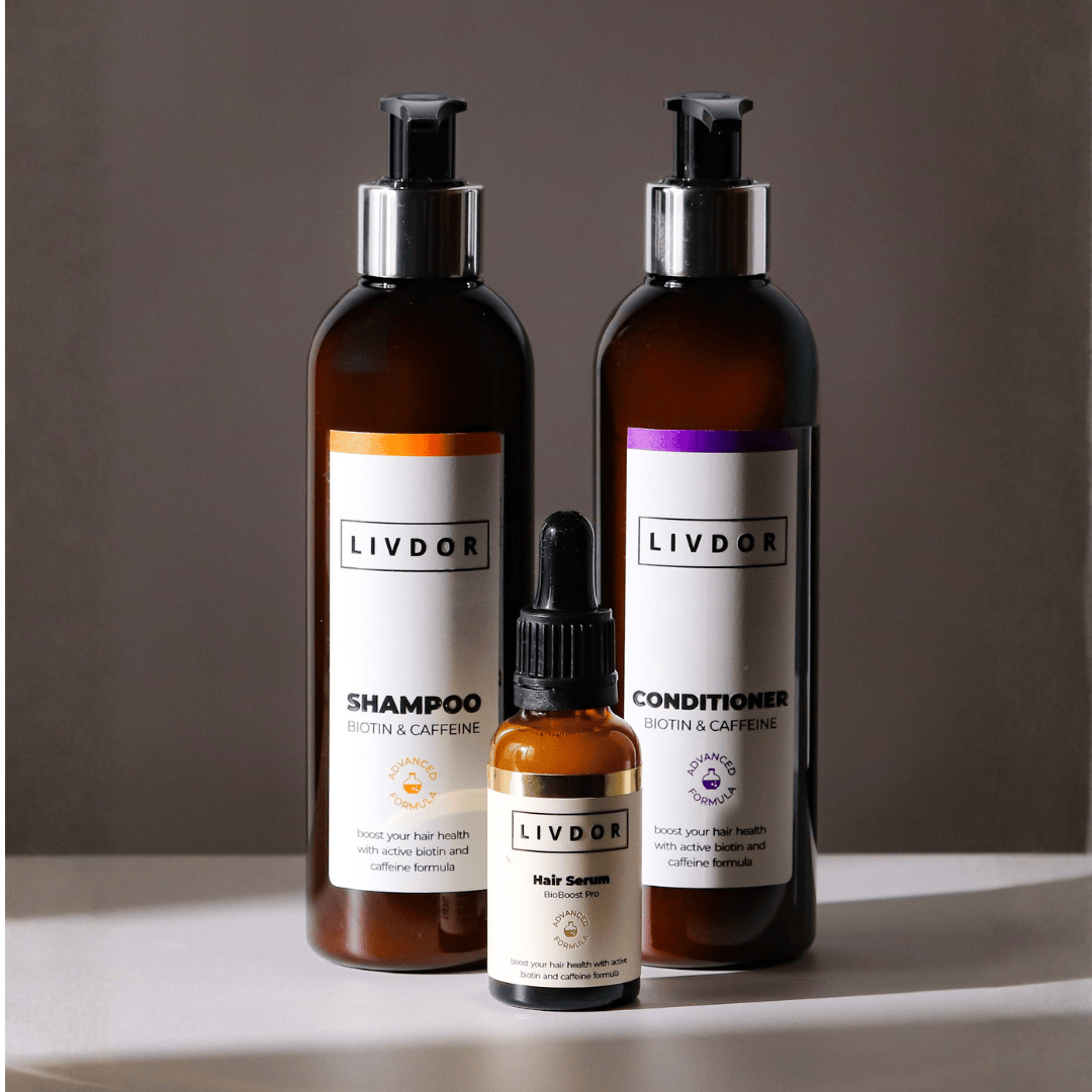 Biotin Shampoo and Conditioner with Serum Bundle by LIVDOR